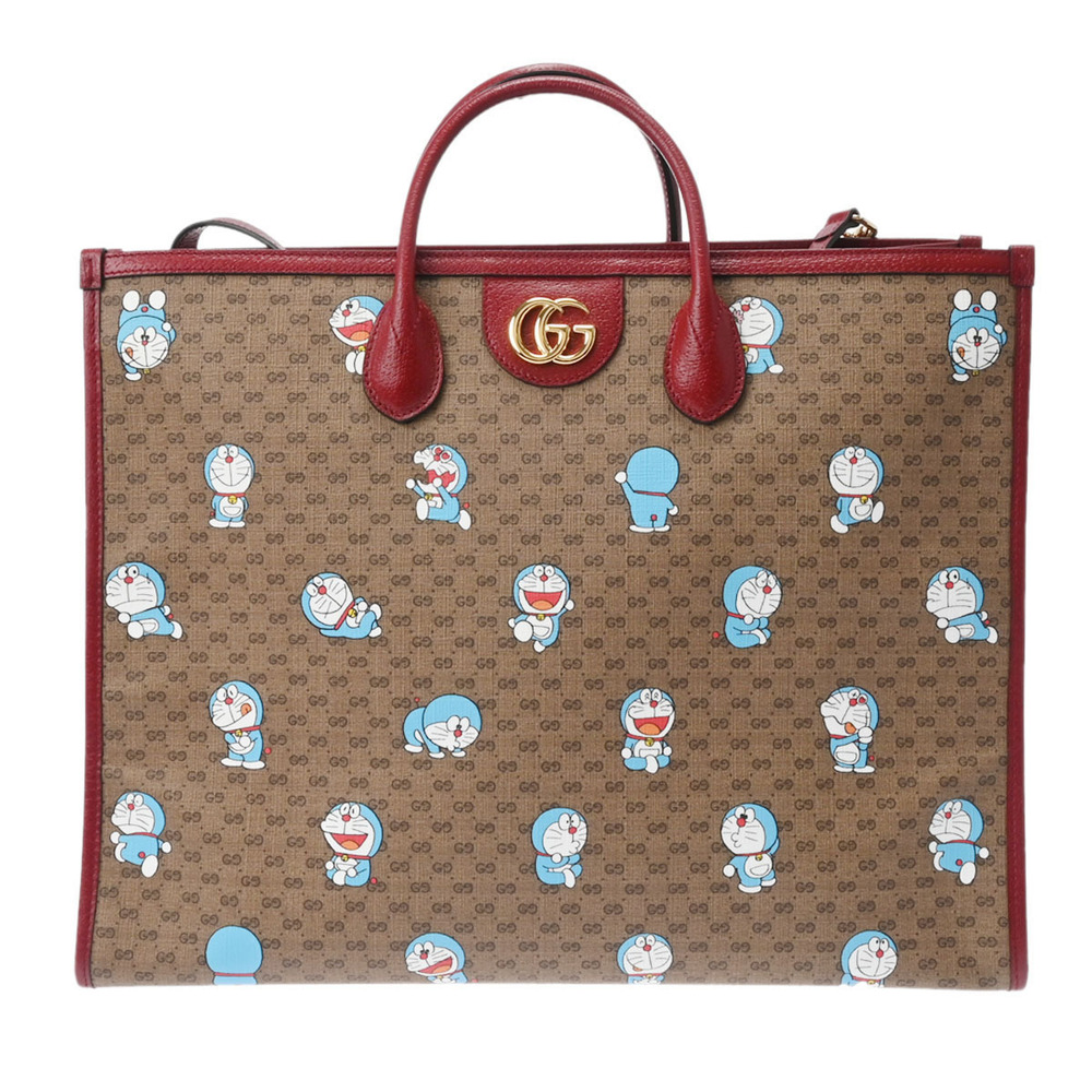 Gucci Canvas Bag Collaboration Tote GG Supreme Beige Doraemon - Picture 2 of 9